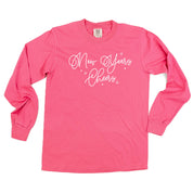 New Years Cheers - Stars/Script - LONG SLEEVE Comfort Colors Tee Little Mama Shirt Shop