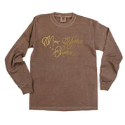 New Years Cheers - Stars/Script - LONG SLEEVE Comfort Colors Tee Little Mama Shirt Shop