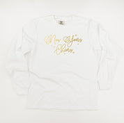 New Years Cheers - Stars/Script - LONG SLEEVE Comfort Colors Tee Little Mama Shirt Shop