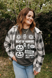 Night of Horrors - Midnight Showing - Comfort Colors Tee Little Mama Shirt Shop