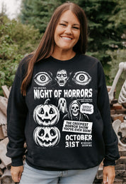 Night of Horrors - Midnight Showing - Black Basic Fleece Little Mama Shirt Shop LLC
