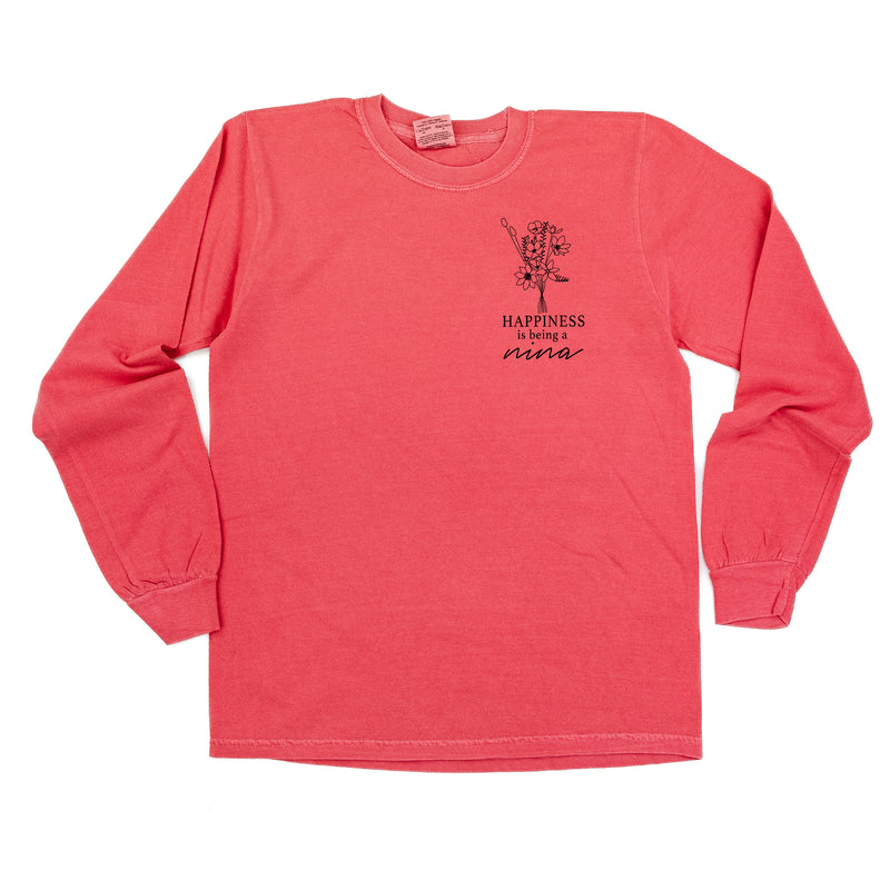 Bouquet Style - Happiness is Being a NINA - LONG SLEEVE COMFORT COLORS TEE