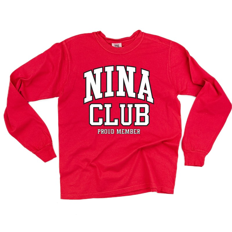 Varsity Style - NINA Club - Proud Member - LONG SLEEVE COMFORT COLORS TEE