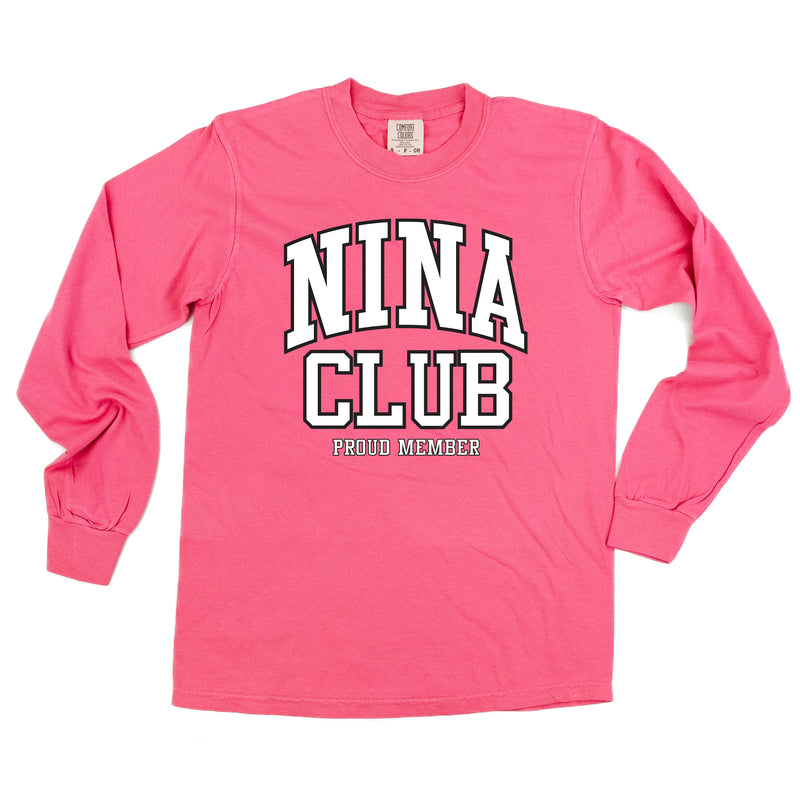 Varsity Style - NINA Club - Proud Member - LONG SLEEVE COMFORT COLORS TEE