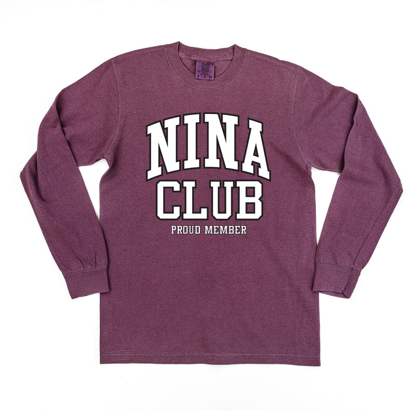 Varsity Style - NINA Club - Proud Member - LONG SLEEVE COMFORT COLORS TEE