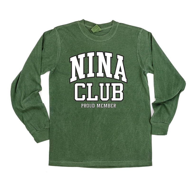 Varsity Style - NINA Club - Proud Member - LONG SLEEVE COMFORT COLORS TEE