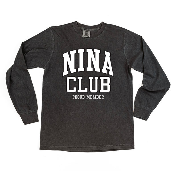 Varsity Style - NINA Club - Proud Member - LONG SLEEVE COMFORT COLORS TEE
