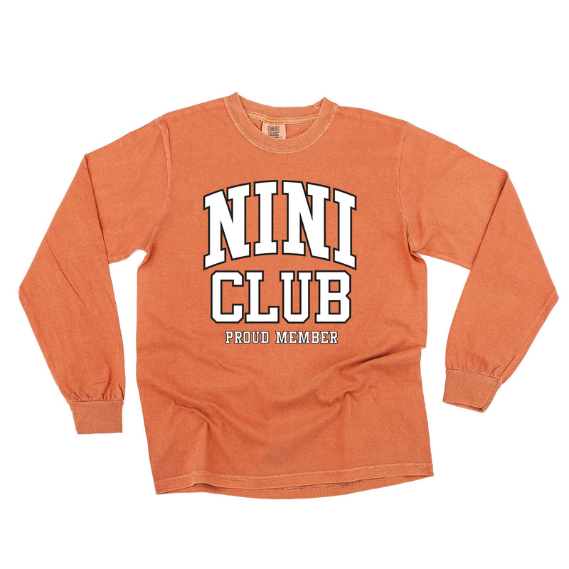 Varsity Style - NINI Club - Proud Member - LONG SLEEVE COMFORT COLORS TEE