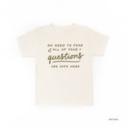 No Need to Fear All of Your Questions are Safe Here - TONE ON TONE - Short Sleeve Child Shirt Little Mama Shirt Shop