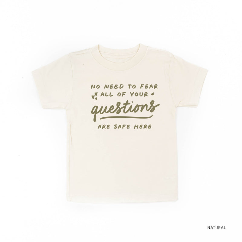 No Need to Fear All of Your Questions are Safe Here - TONE ON TONE - Short Sleeve Child Shirt