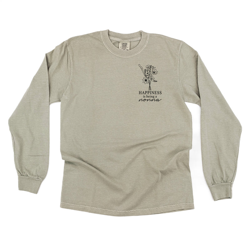 Bouquet Style - Happiness is Being a NONNA - LONG SLEEVE COMFORT COLORS TEE