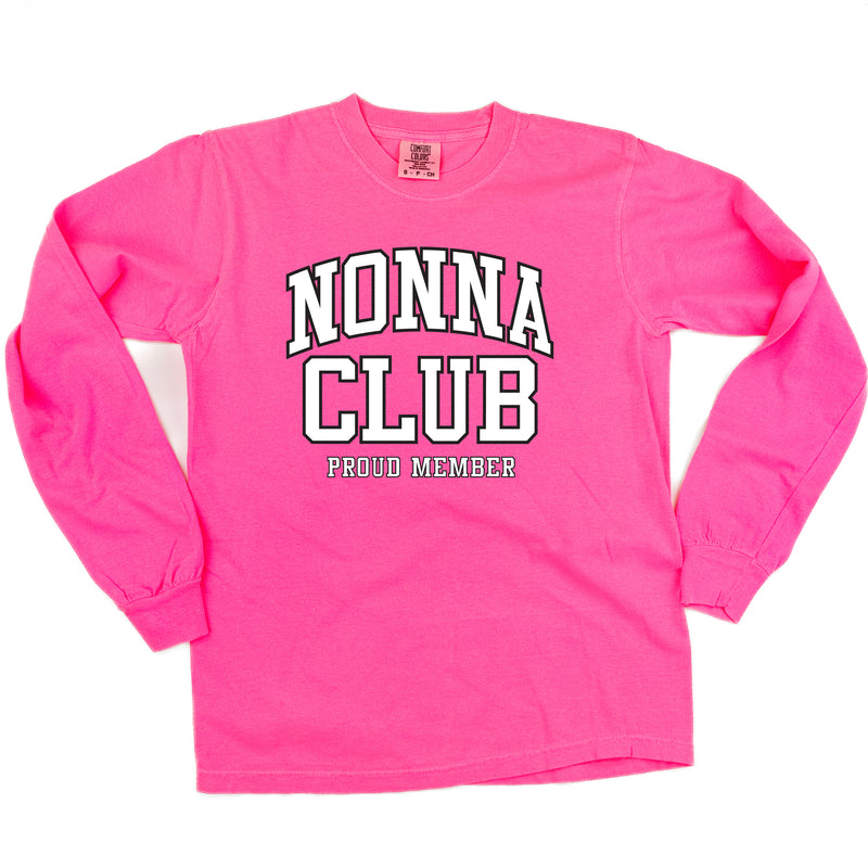 Varsity Style - NONNA Club - Proud Member - LONG SLEEVE COMFORT COLORS TEE