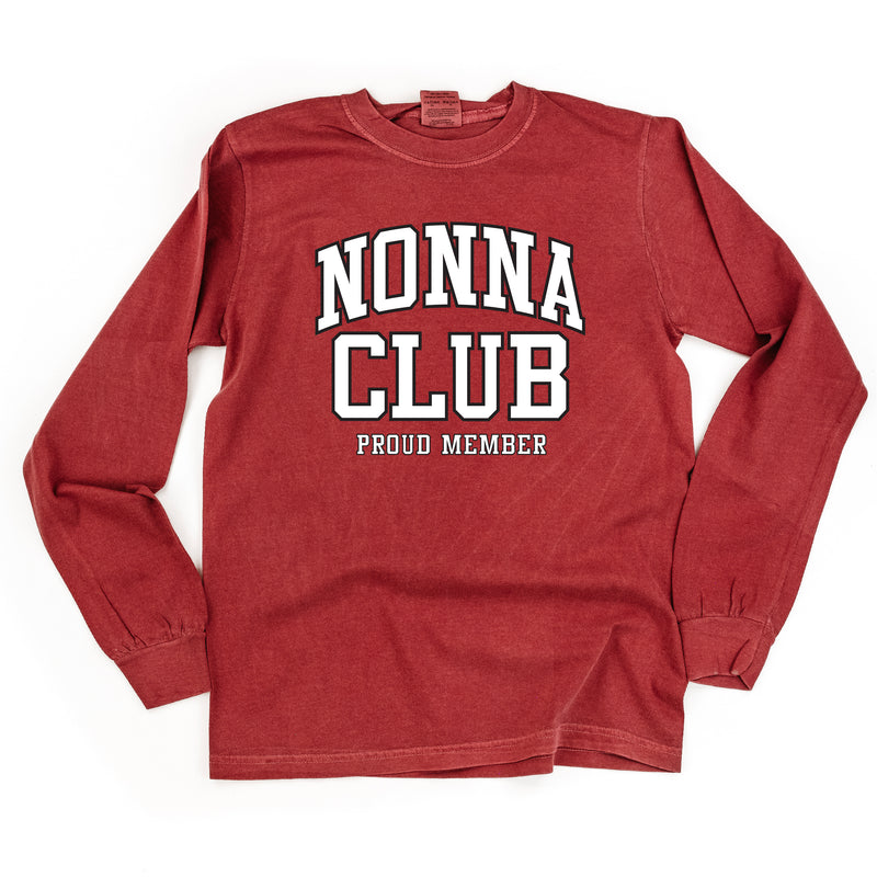 Varsity Style - NONNA Club - Proud Member - LONG SLEEVE COMFORT COLORS TEE