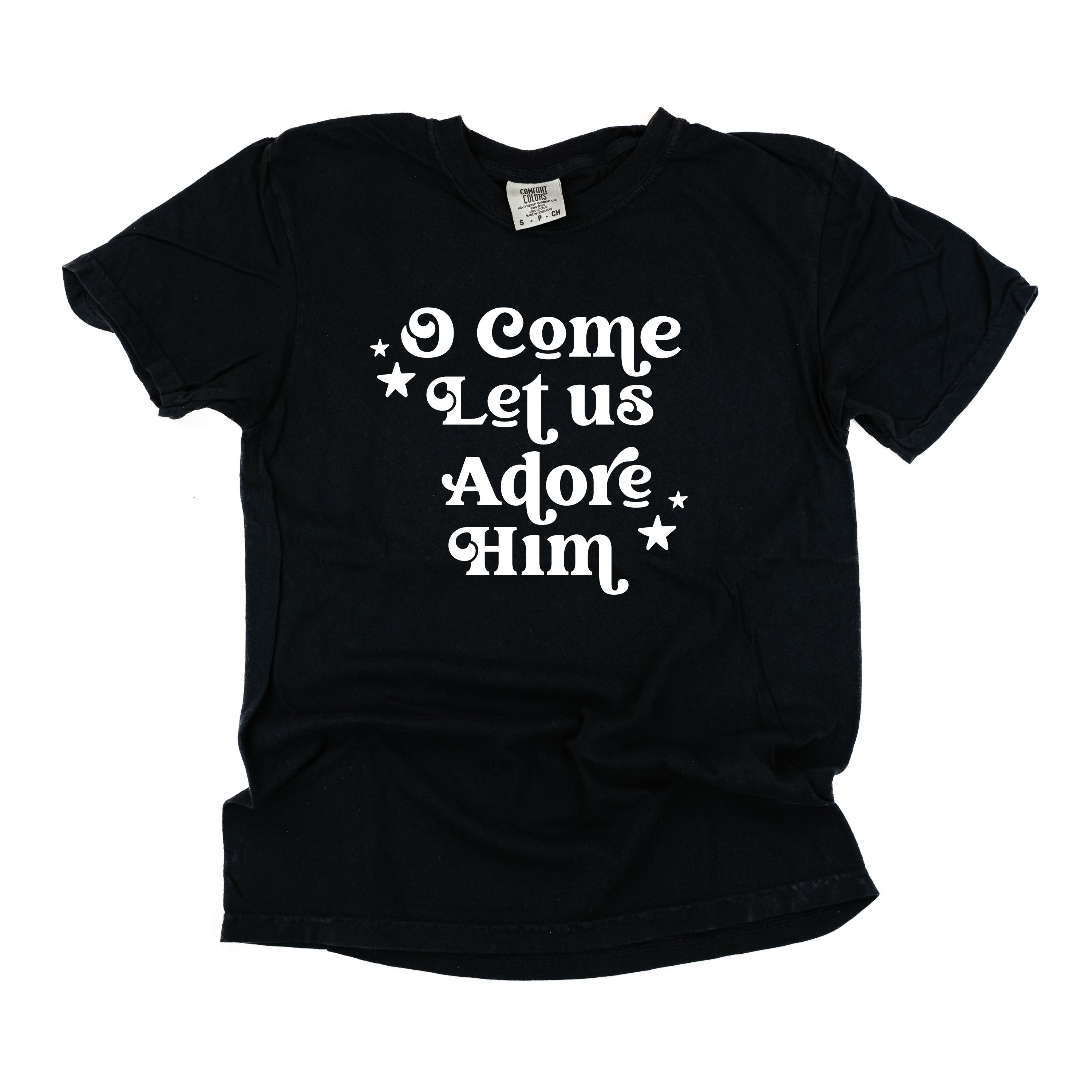 O Come Let Us Adore Him - Comfort Colors Tee Little Mama Shirt Shop