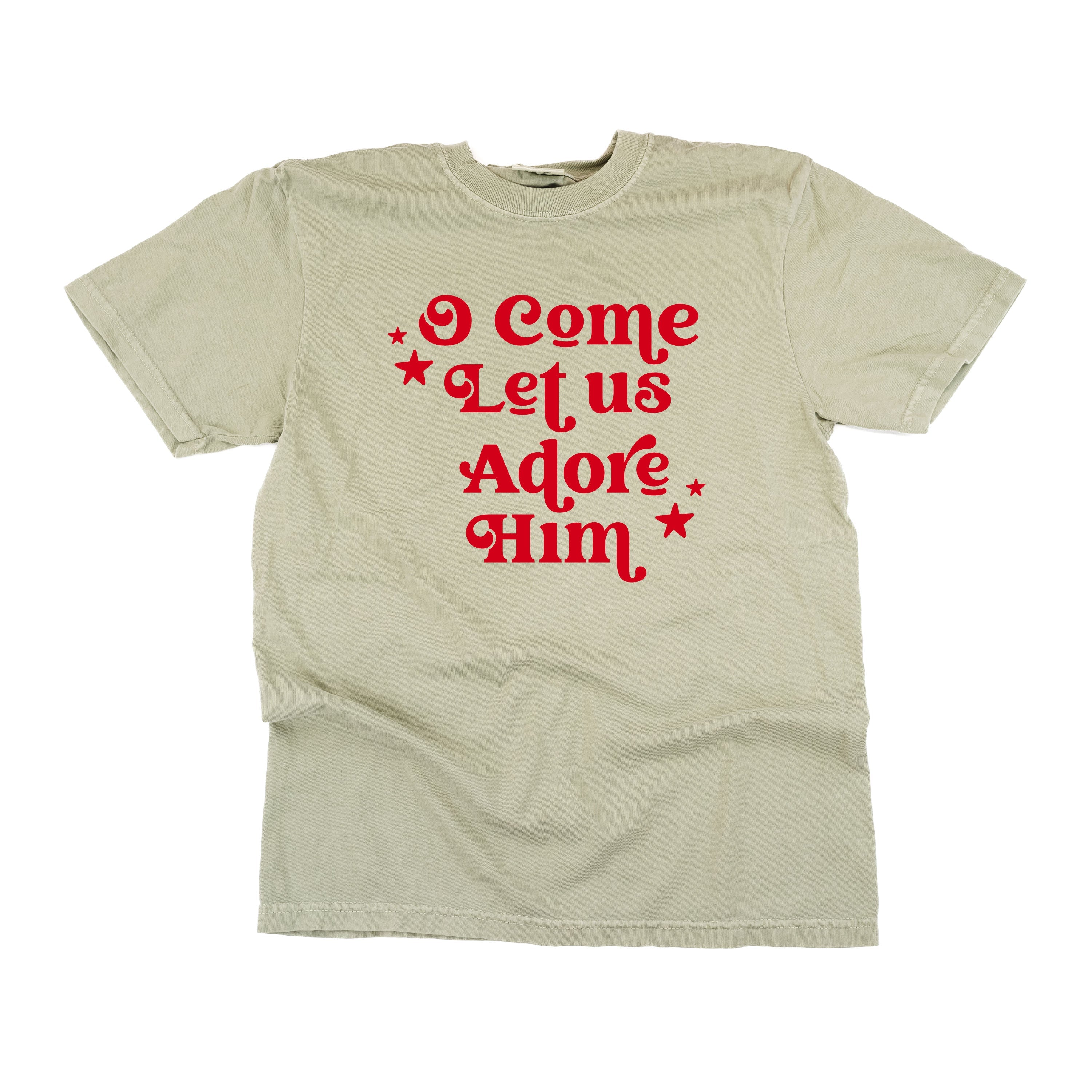 O Come Let Us Adore Him - Comfort Colors Tee Little Mama Shirt Shop