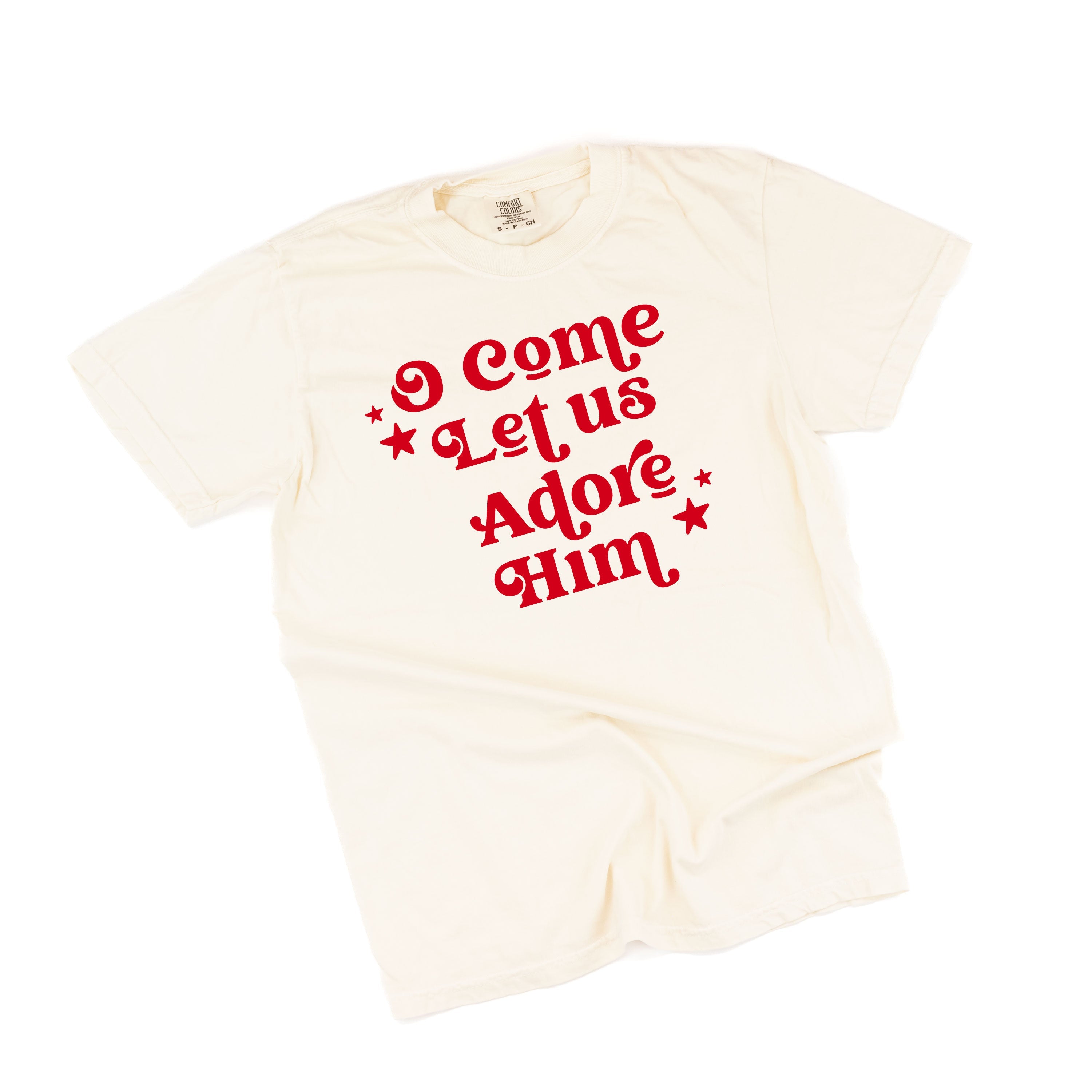 O Come Let Us Adore Him - Comfort Colors Tee Little Mama Shirt Shop