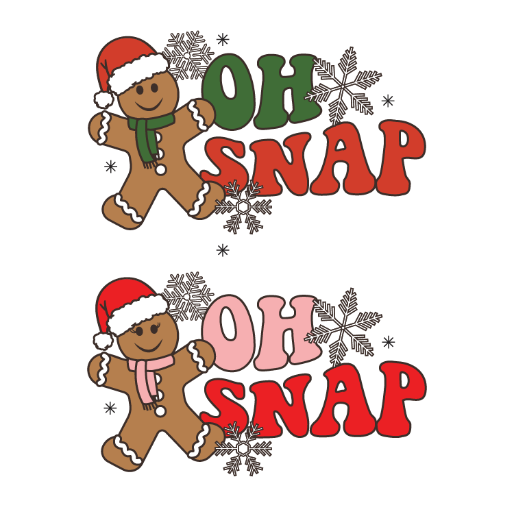 Oh Snap - Gingerbread Man - Comfort Colors Tee Little Mama Shirt Shop