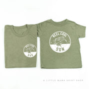 Reel Cool Dad (pocket)/ Son - Set of 2 Tees Little Mama Shirt Shop