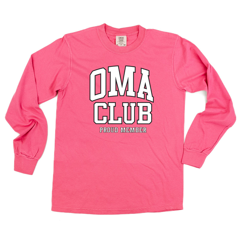 Varsity Style - OMA Club - Proud Member - LONG SLEEVE COMFORT COLORS TEE