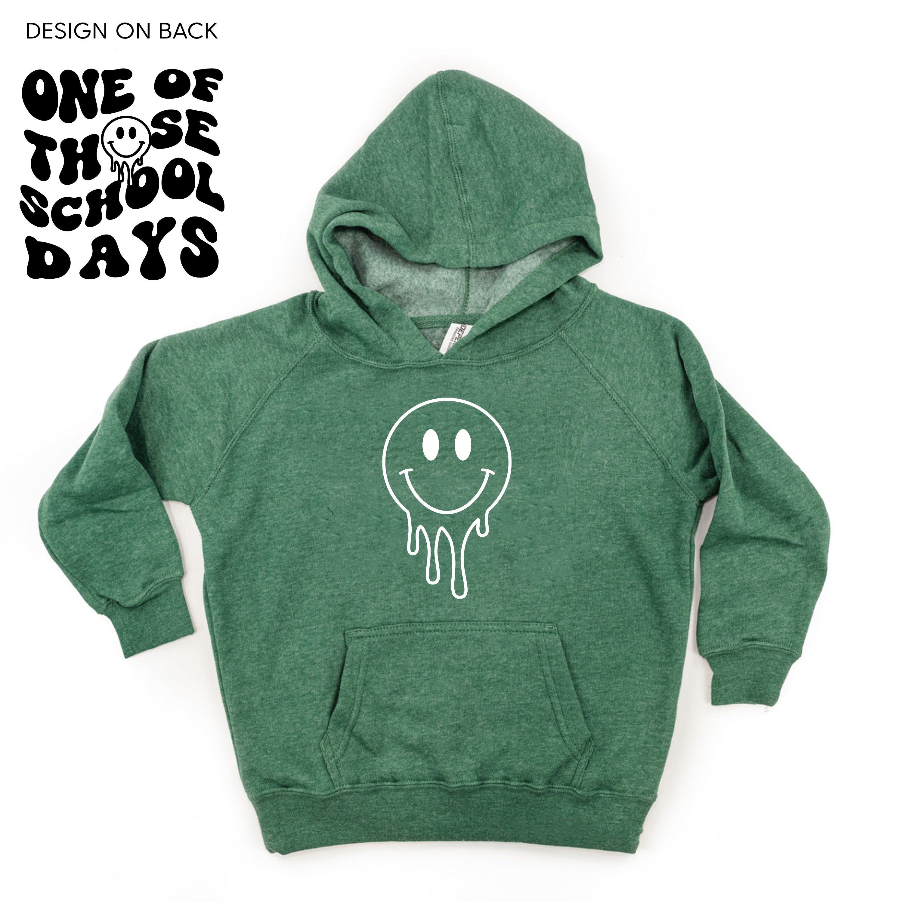 One of Those School Days - Melty Smiley (f & b) - Child HOODIE Little Mama Shirt Shop LLC