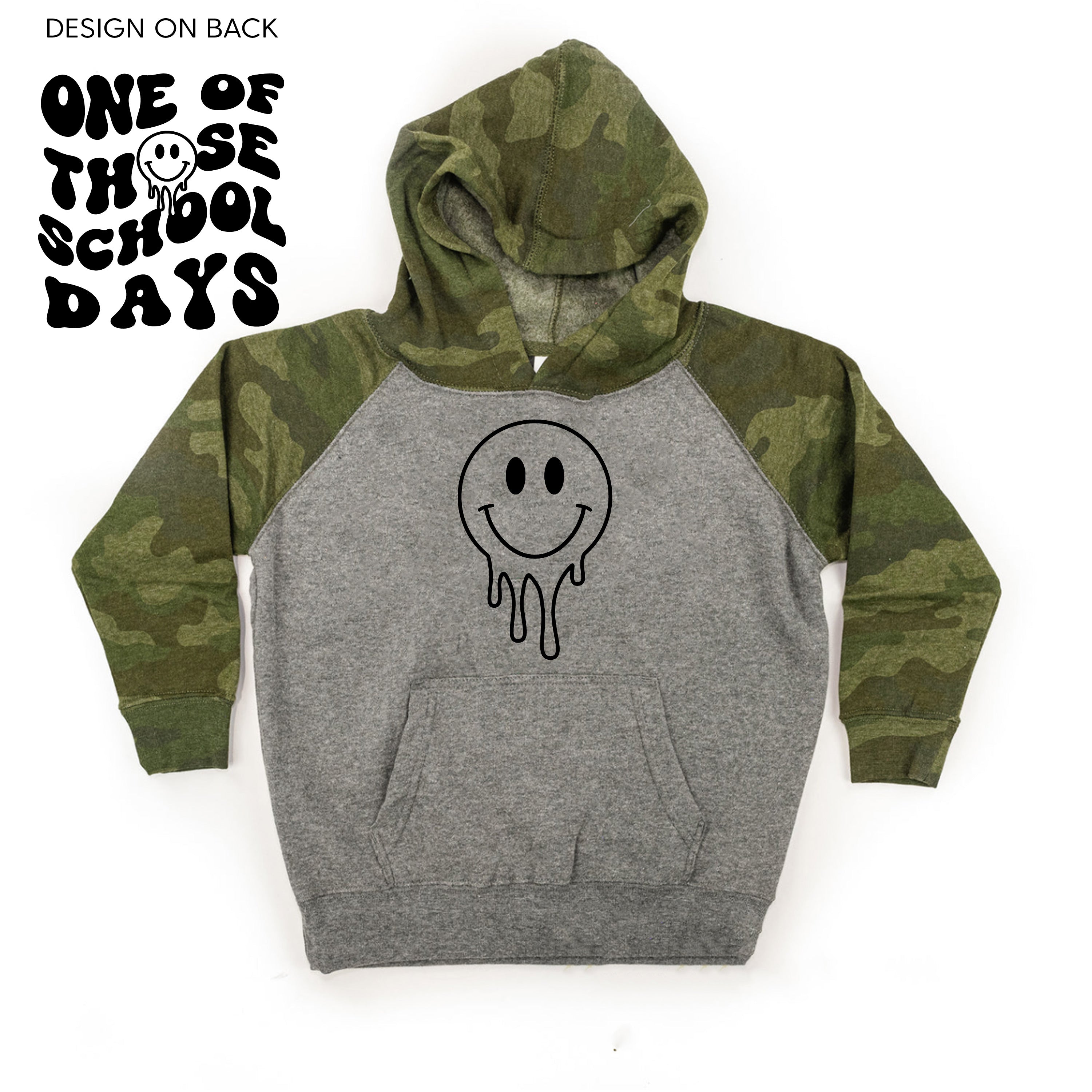 One of Those School Days - Melty Smiley (f & b) - Child HOODIE Little Mama Shirt Shop LLC