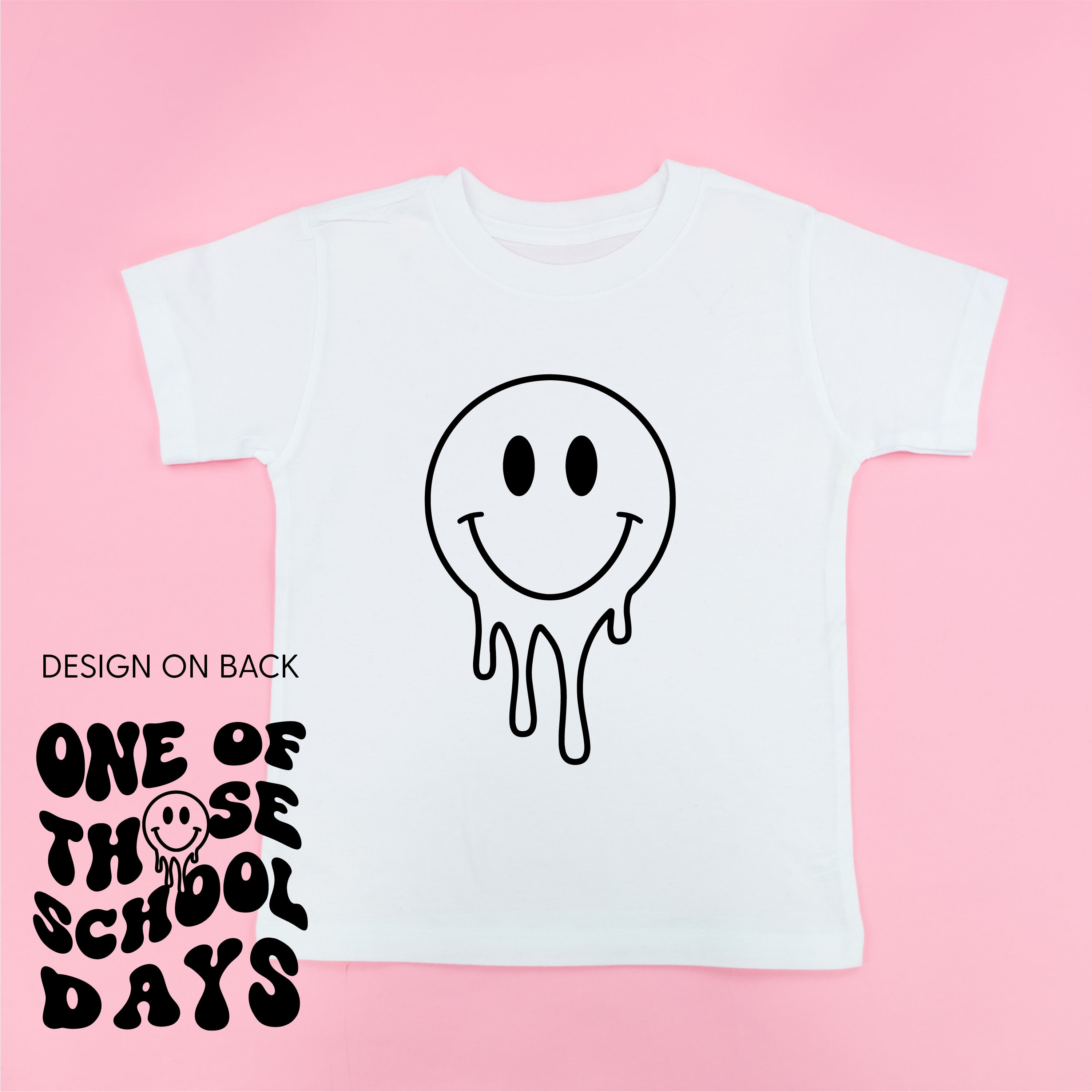 One of Those School Days - Melty Smiley (f & b) - Child Tee Little Mama Shirt Shop