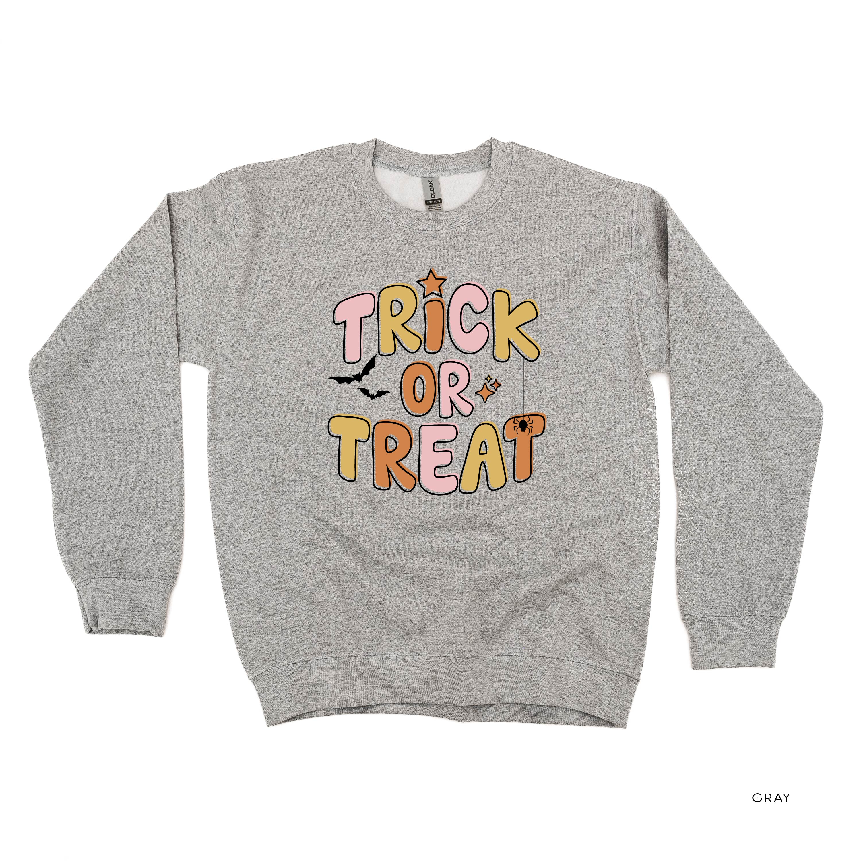 Trick or Treat (PINK/ORANGE) - Basic Fleece Crewneck Little Mama Shirt Shop LLC