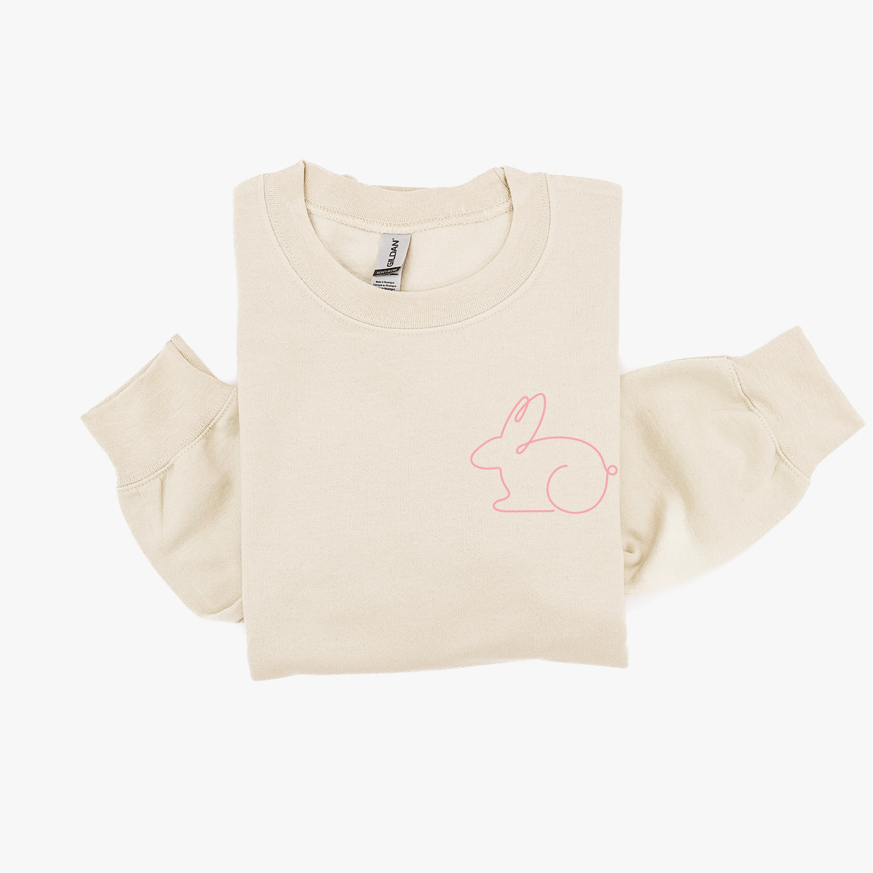 Outline Bunny (pocket) - BASIC Fleece Little Mama Shirt Shop LLC