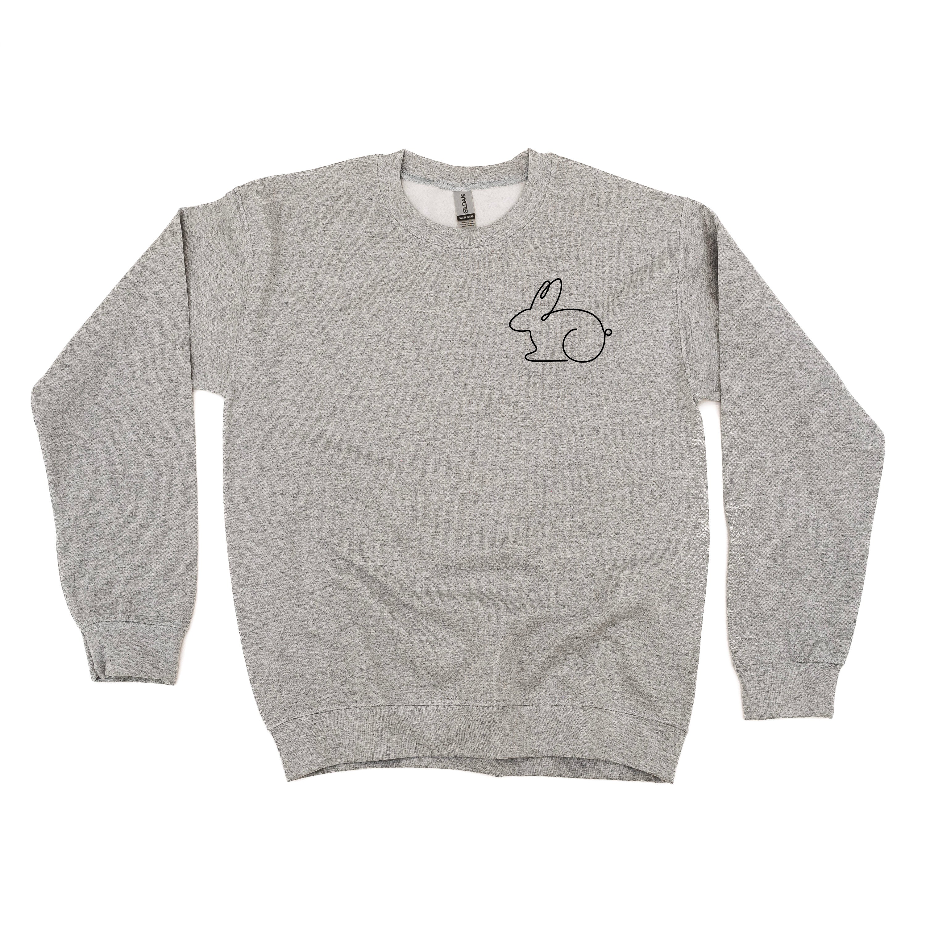 Outline Bunny (pocket) - BASIC Fleece Little Mama Shirt Shop LLC