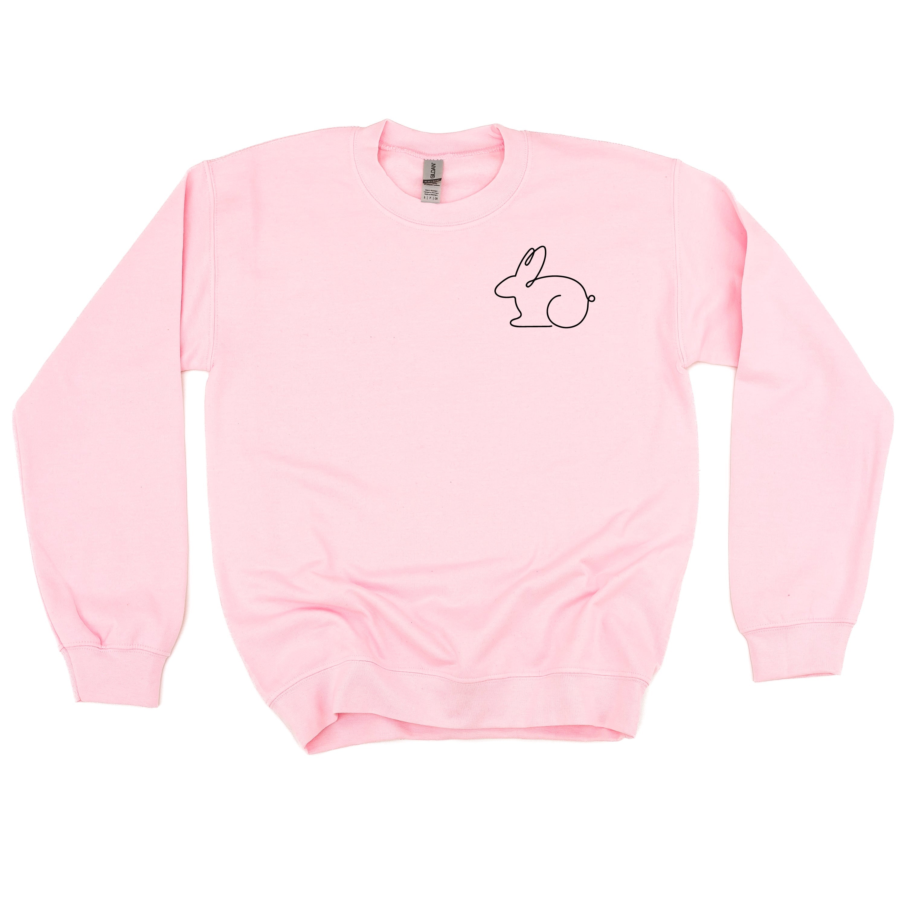 Outline Bunny (pocket) - BASIC Fleece Little Mama Shirt Shop LLC