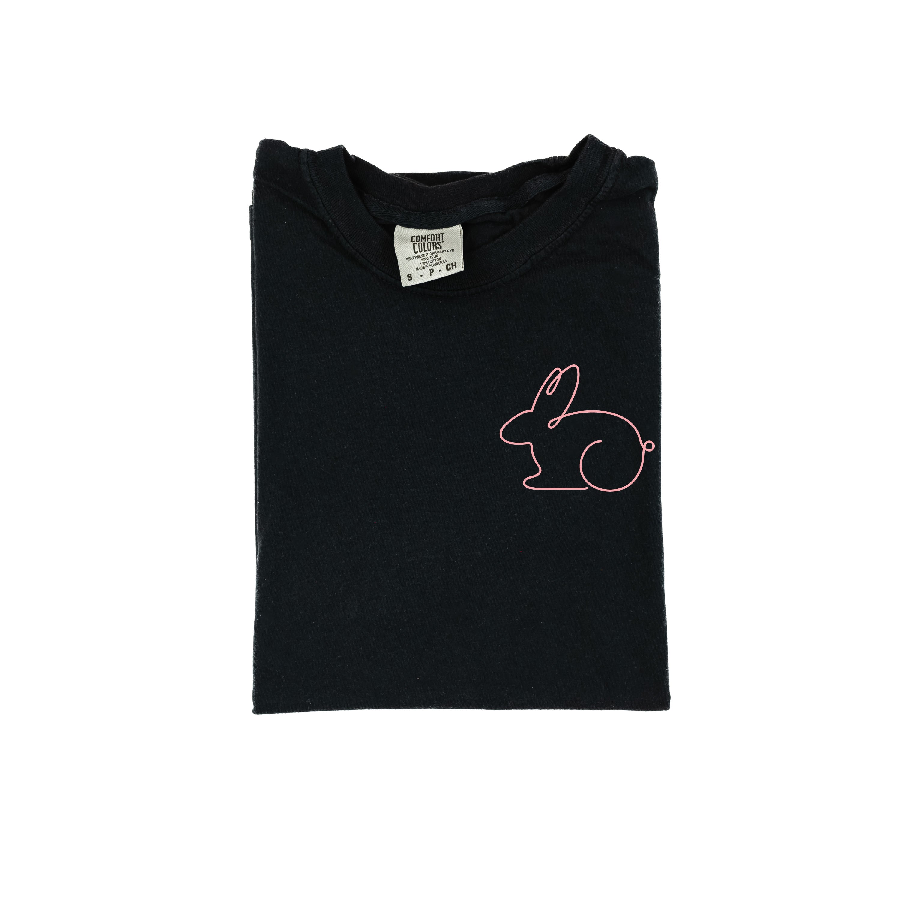 Outline Bunny (pocket) - Comfort Colors Tee Little Mama Shirt Shop