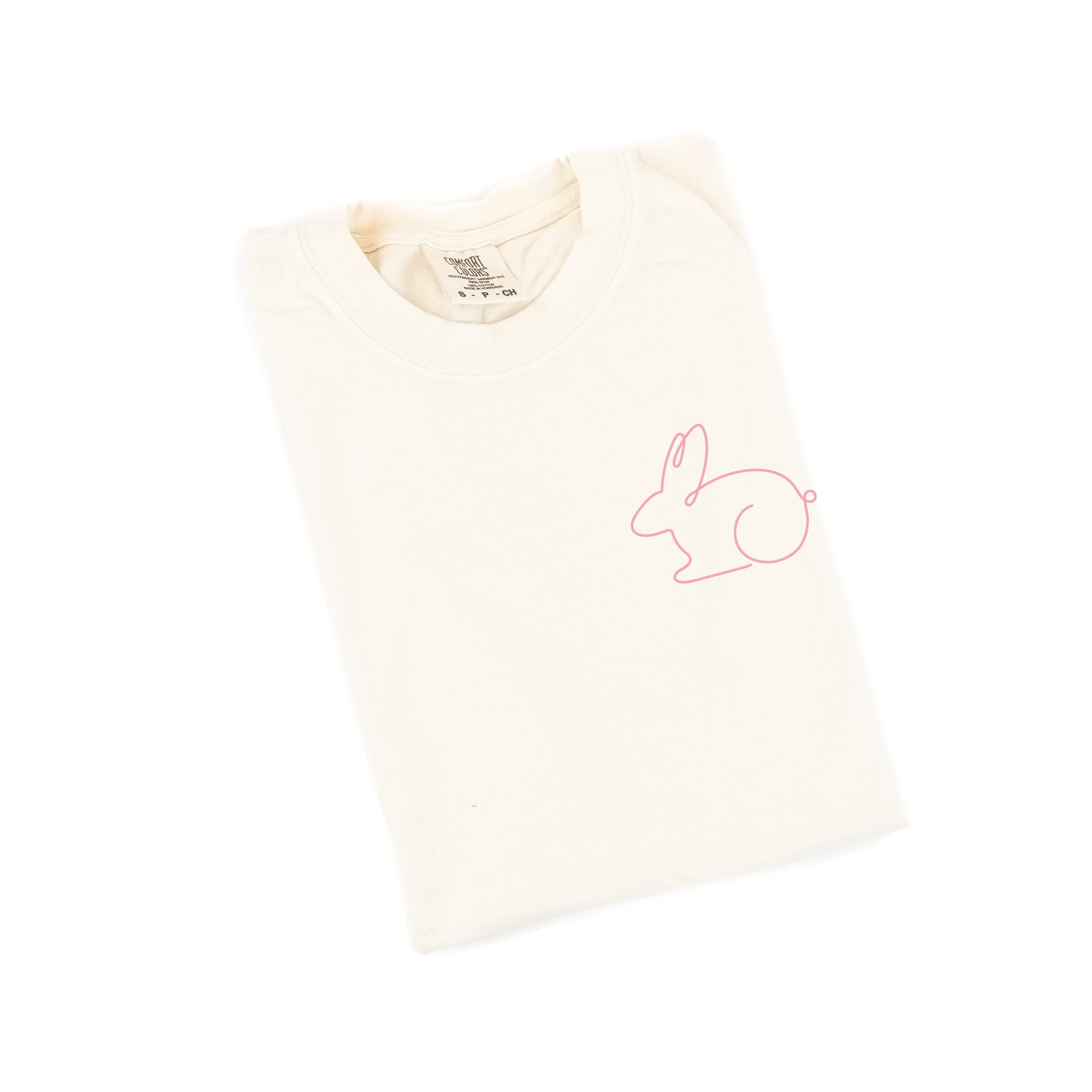 Outline Bunny (pocket) - Comfort Colors Tee Little Mama Shirt Shop