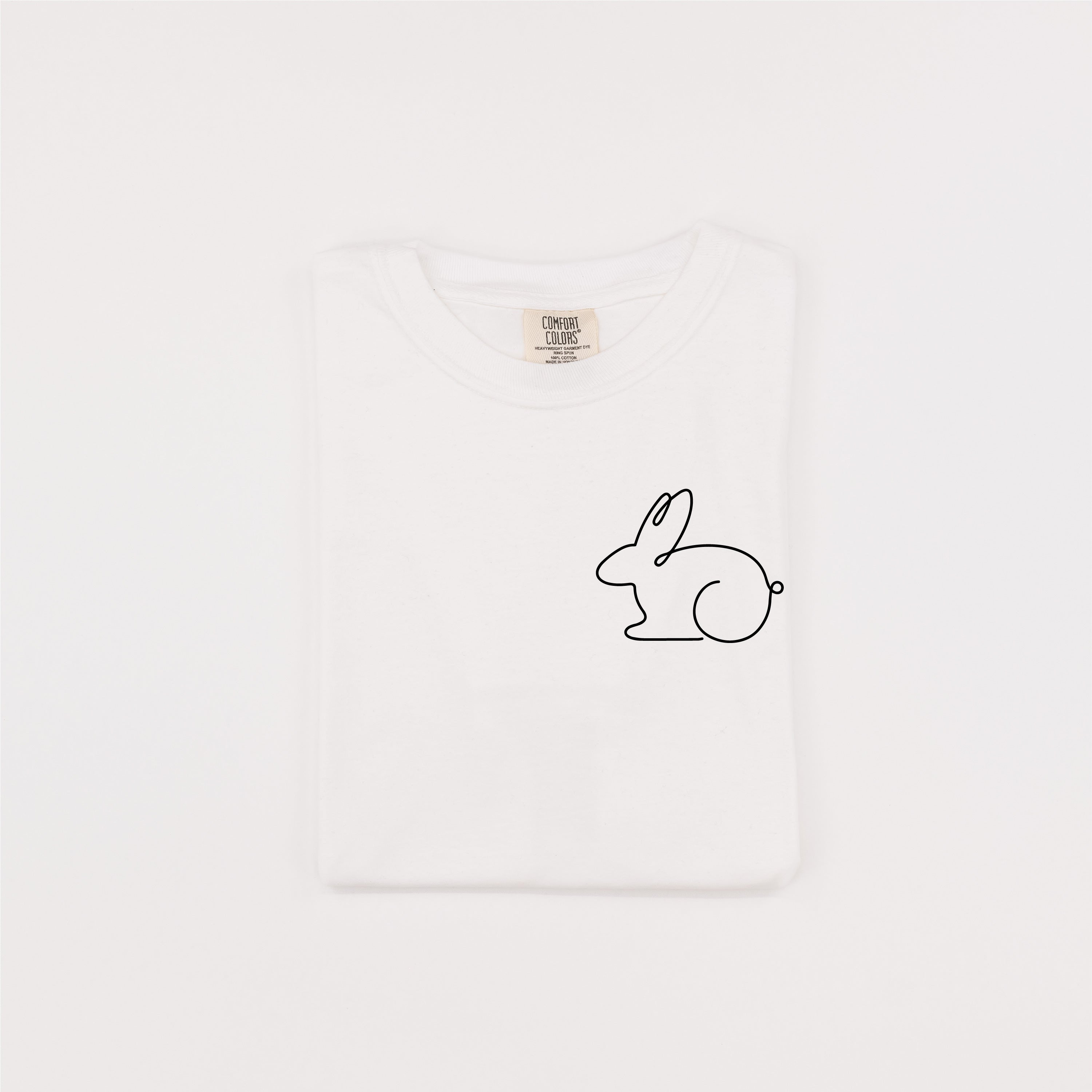 Outline Bunny (pocket) - Comfort Colors Tee Little Mama Shirt Shop