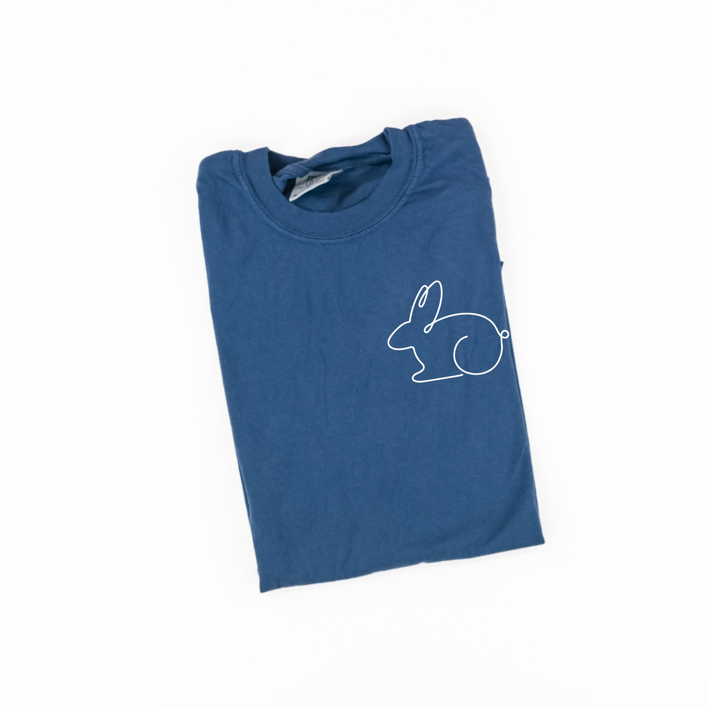 Outline Bunny (pocket) - Comfort Colors Tee Little Mama Shirt Shop