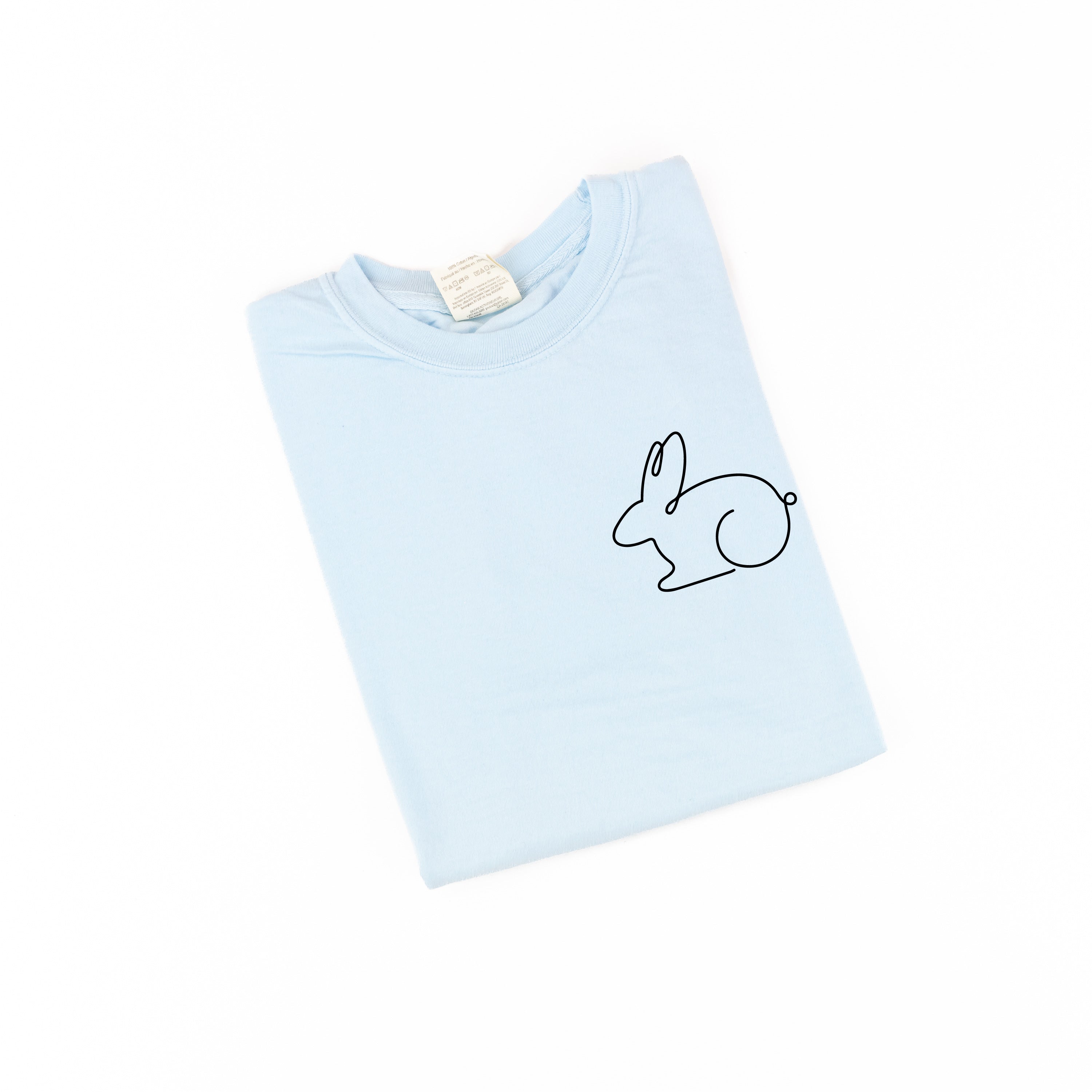 Outline Bunny (pocket) - Comfort Colors Tee Little Mama Shirt Shop