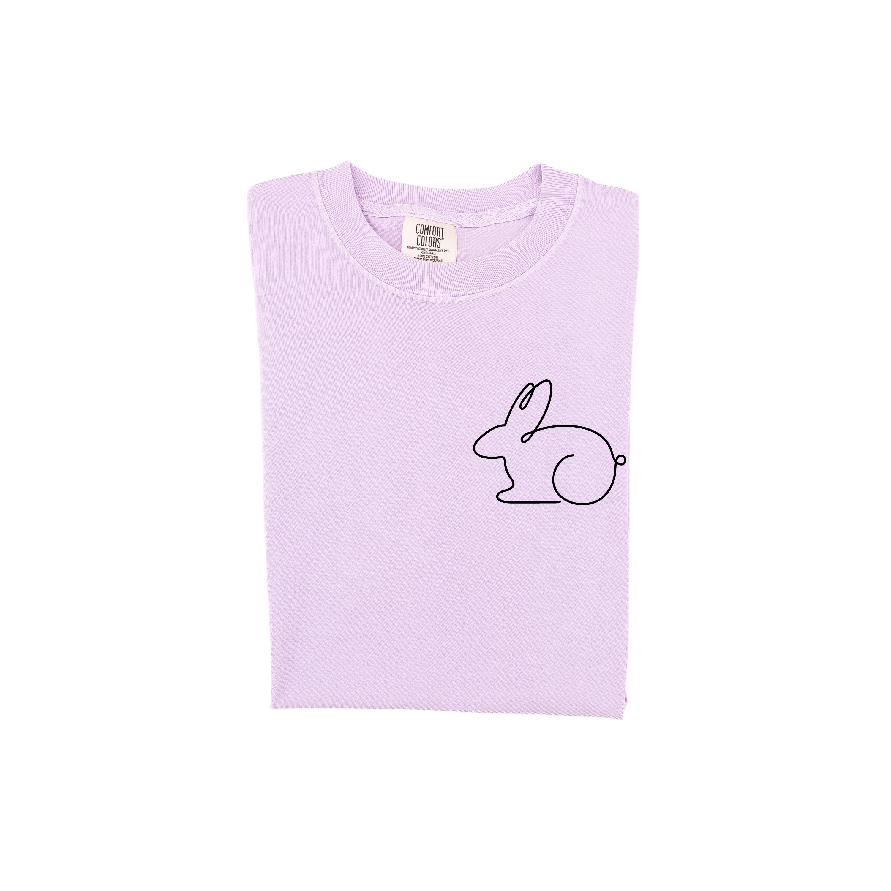 Outline Bunny (pocket) - Comfort Colors Tee Little Mama Shirt Shop