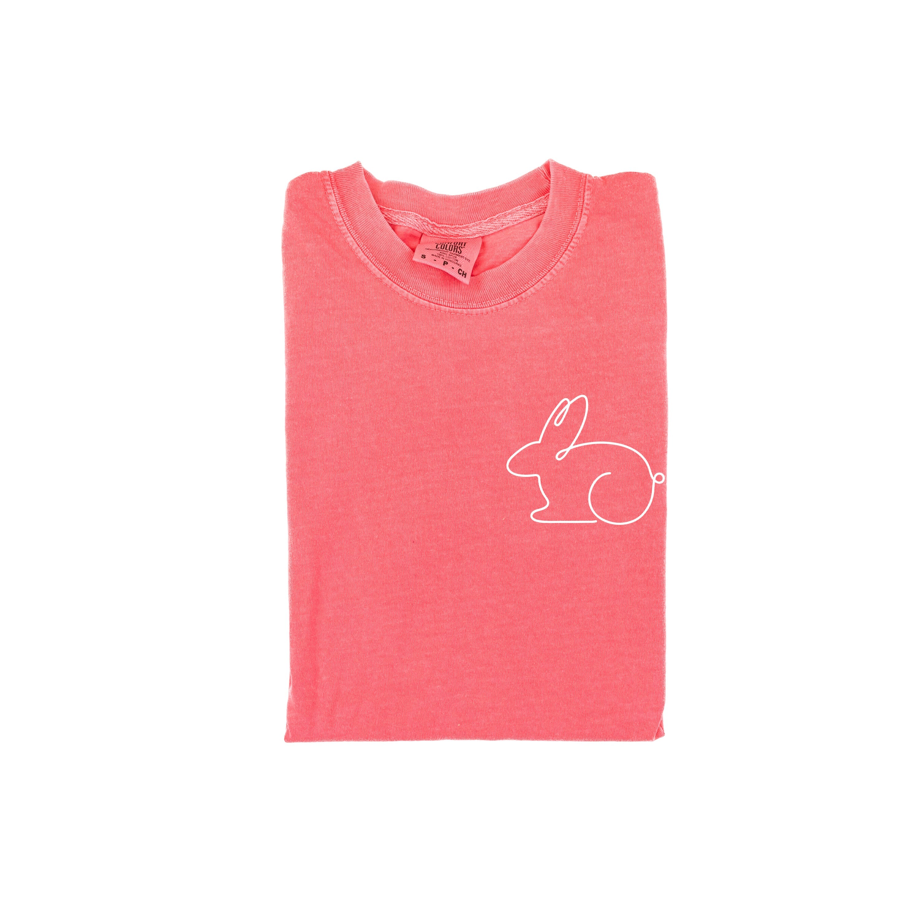 Outline Bunny (pocket) - Comfort Colors Tee Little Mama Shirt Shop