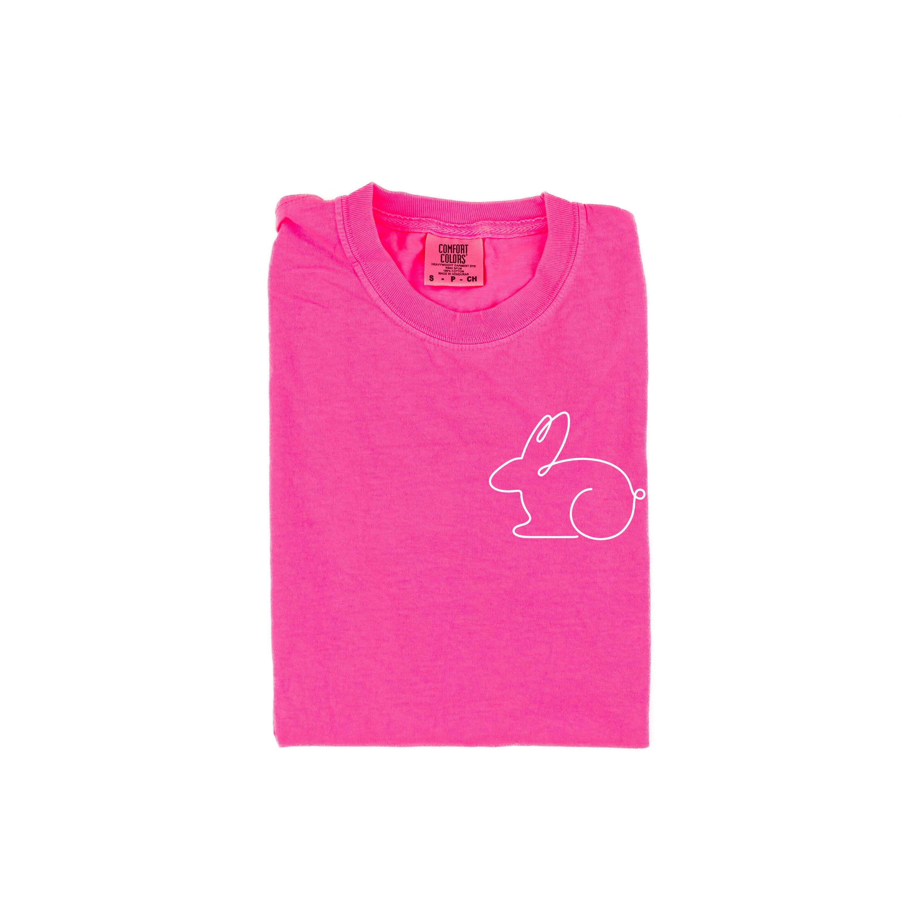Outline Bunny (pocket) - Comfort Colors Tee Little Mama Shirt Shop