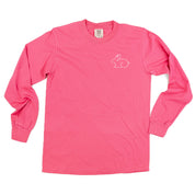 Outline Bunny (pocket) - LONG SLEEVE Comfort Colors Tee Little Mama Shirt Shop