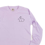 Outline Bunny (pocket) - LONG SLEEVE Comfort Colors Tee Little Mama Shirt Shop