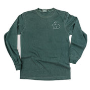 Outline Bunny (pocket) - LONG SLEEVE Comfort Colors Tee Little Mama Shirt Shop