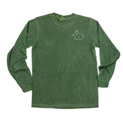 Outline Bunny (pocket) - LONG SLEEVE Comfort Colors Tee Little Mama Shirt Shop