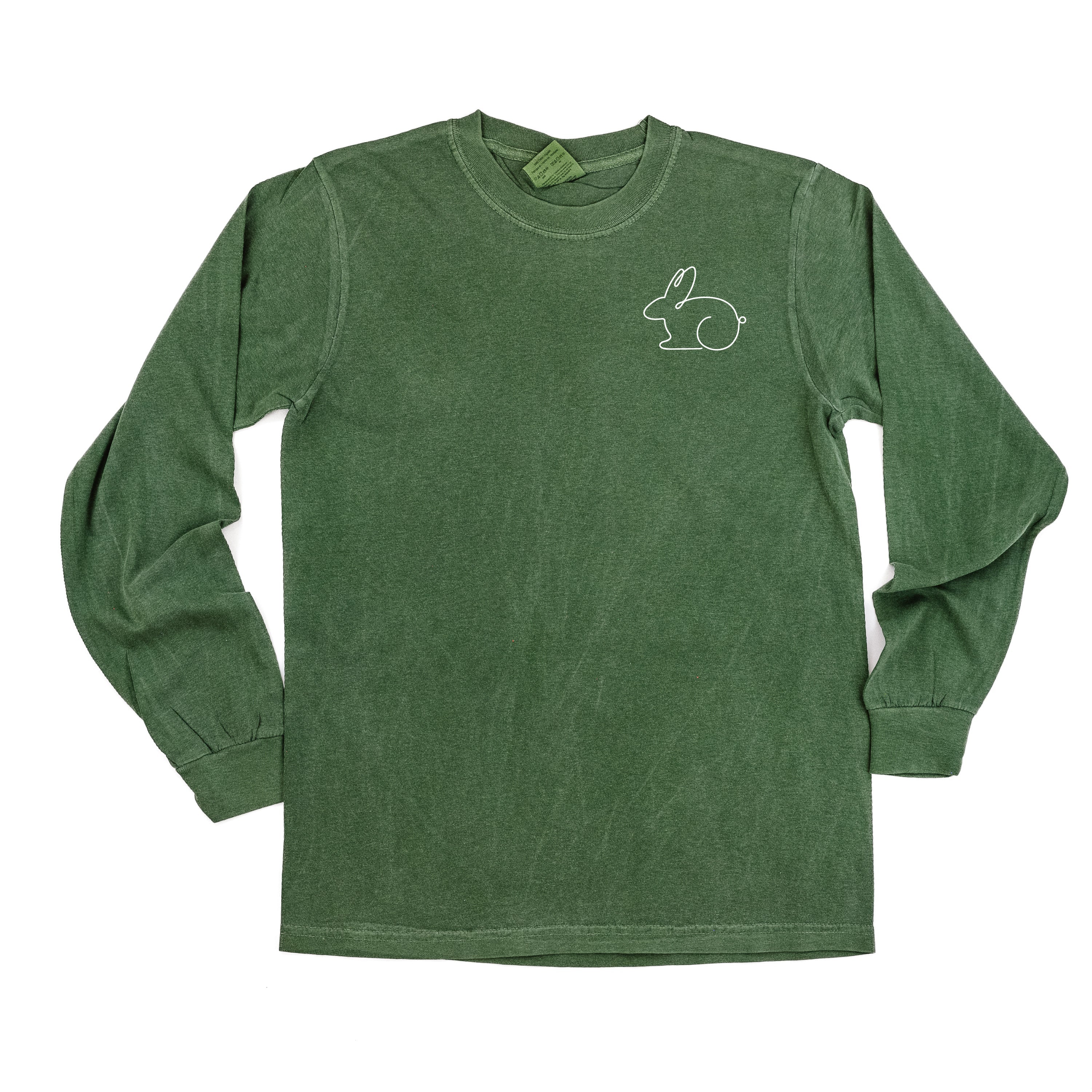 Outline Bunny (pocket) - LONG SLEEVE Comfort Colors Tee Little Mama Shirt Shop
