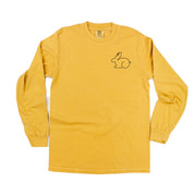 Outline Bunny (pocket) - LONG SLEEVE Comfort Colors Tee Little Mama Shirt Shop