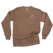Outline Bunny (pocket) - LONG SLEEVE Comfort Colors Tee Little Mama Shirt Shop
