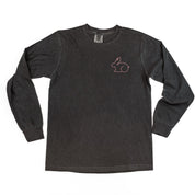 Outline Bunny (pocket) - LONG SLEEVE Comfort Colors Tee Little Mama Shirt Shop