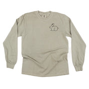 Outline Bunny (pocket) - LONG SLEEVE Comfort Colors Tee Little Mama Shirt Shop
