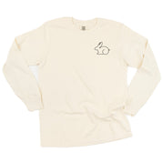 Outline Bunny (pocket) - LONG SLEEVE Comfort Colors Tee Little Mama Shirt Shop