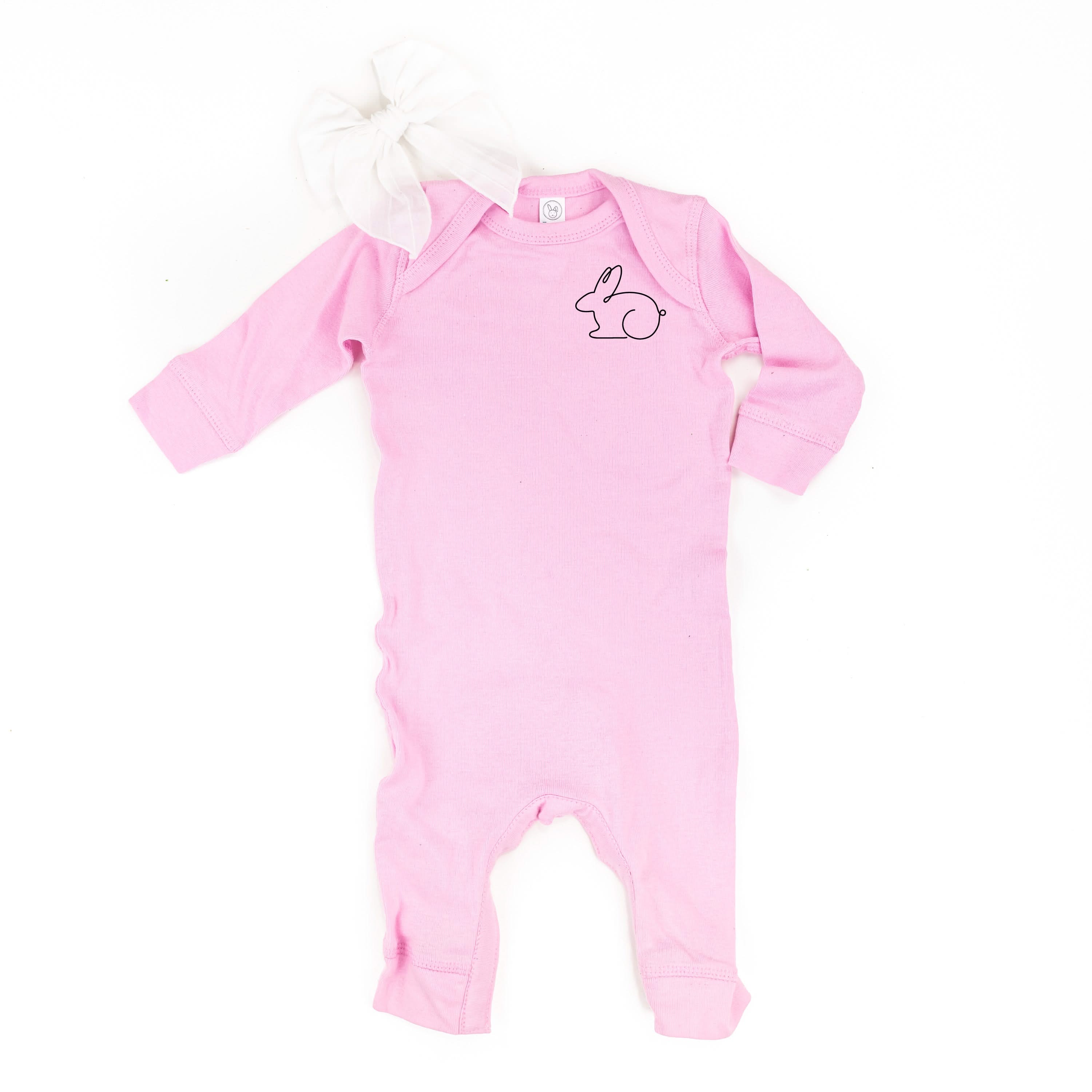 Outline Bunny (pocket) - Baby Sleeper Little Mama Shirt Shop