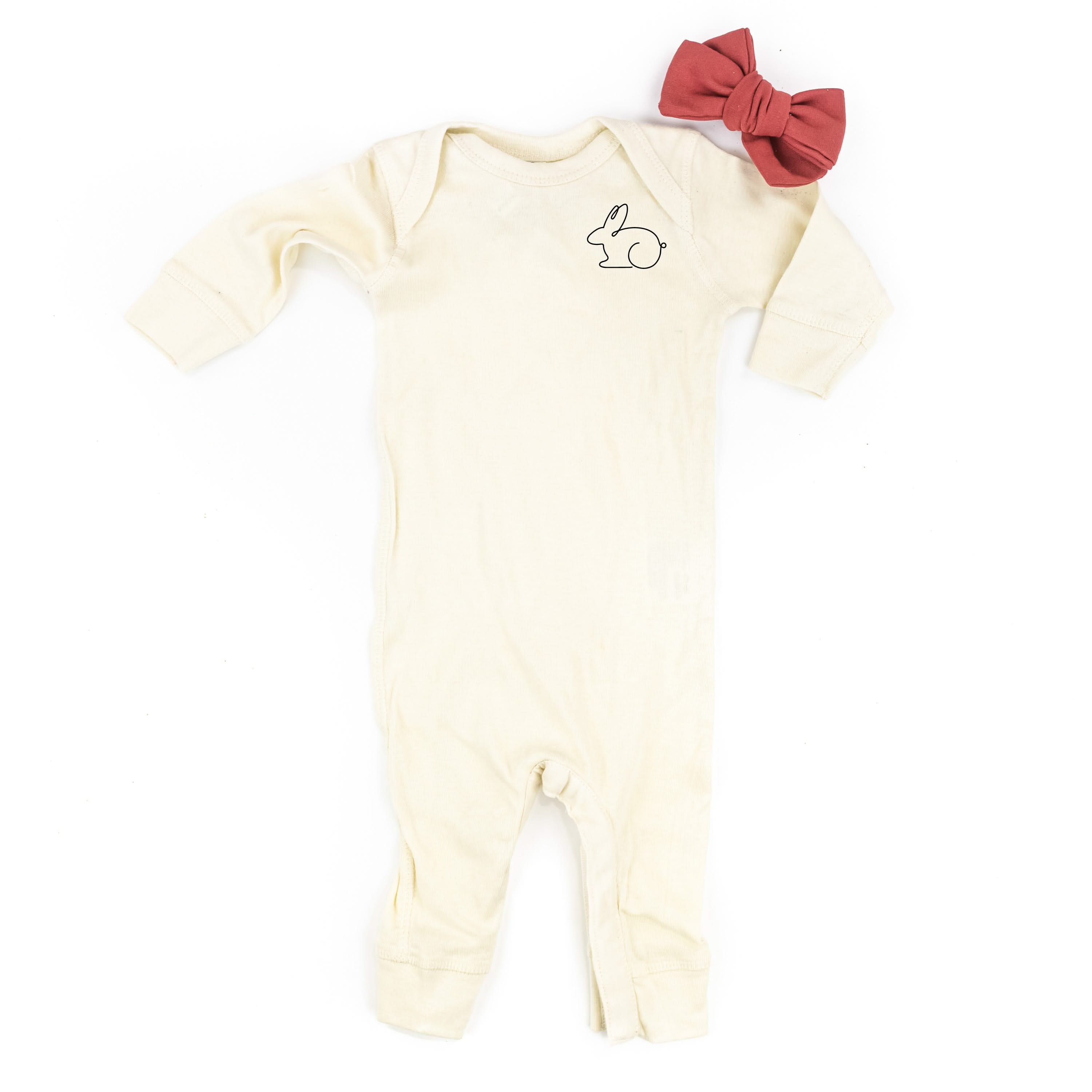 Outline Bunny (pocket) - Baby Sleeper Little Mama Shirt Shop